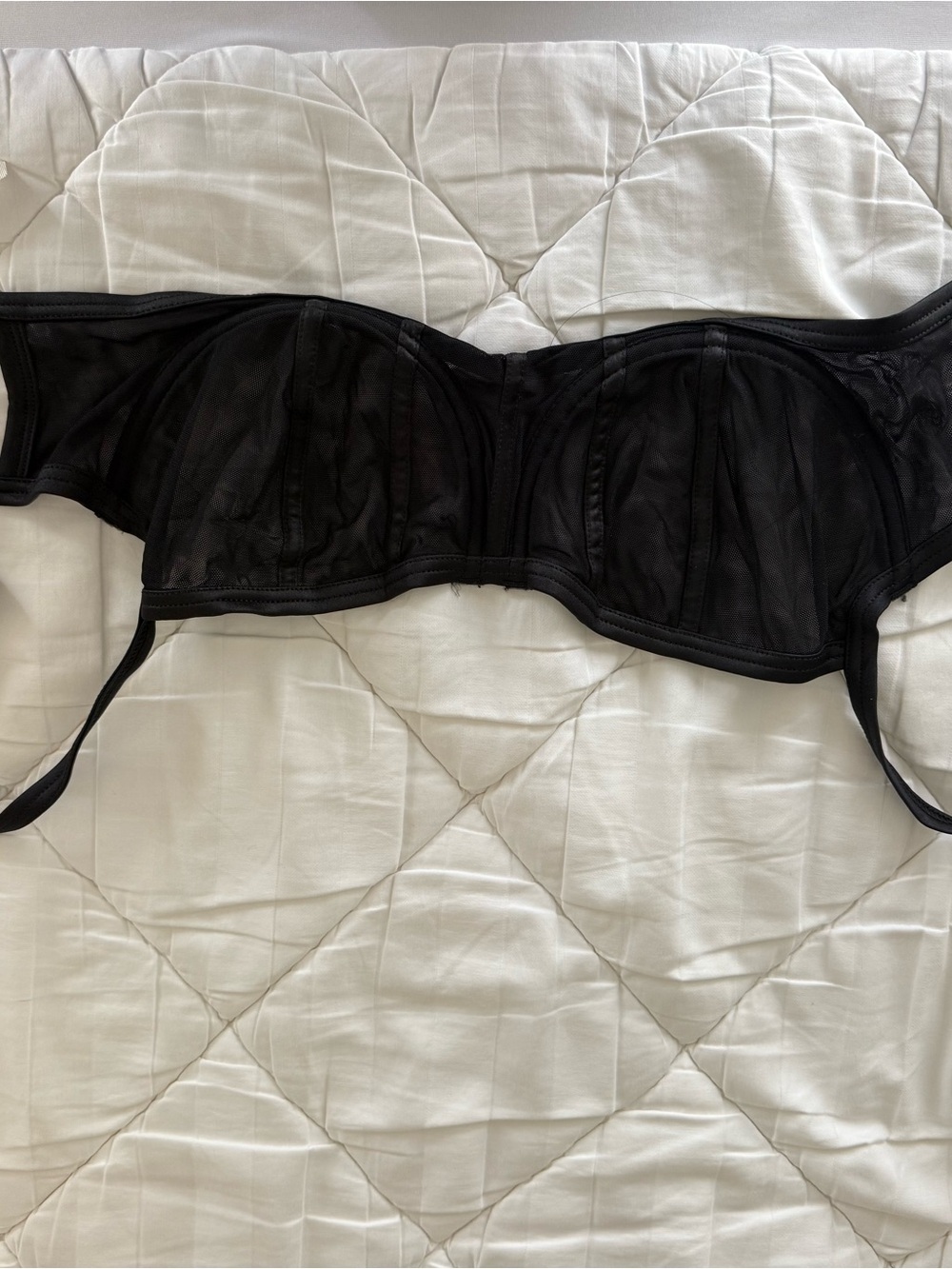 Sheer Underwire Mesh Balconette Bra in Black - Picture 5 of 5